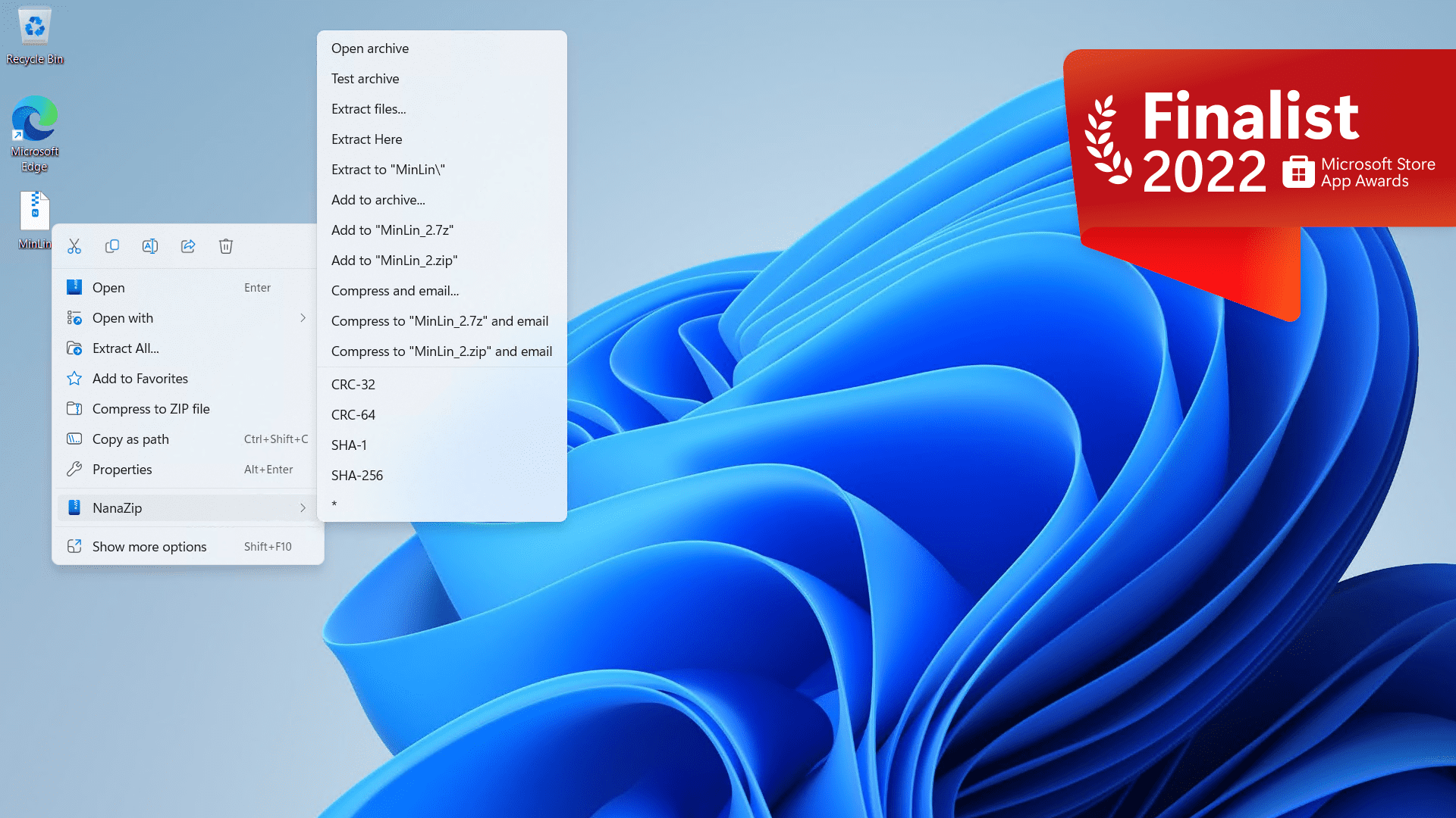 NanaZip context menu integration in Windows File Explorer